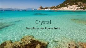  Presentation with clear water - Presentation design featuring clear turquoise water of cala corsara cove at maddalena archipelago in sardinia background and a seafoam green colored foreground