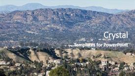  Presentation with los angeles - Beautiful PPT theme featuring clear view of woodland hills backdrop and a ocean colored foreground