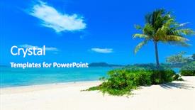  Presentation with sea and beach - Slides with clear water - beach and tropical sea background and a teal colored foreground
