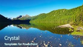  Presentation with mountain water - Presentation enhanced with clear water - mountain landscape with still lake background and a ocean colored foreground