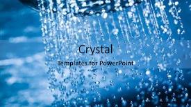  Presentation with cartoon shower and clean - Presentation theme having clear water flowing from shower background and a light blue colored foreground