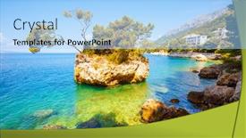  Presentation with dalmatia - Cool new presentation theme with clear-water-of-adriatic-sea backdrop and a light blue colored foreground