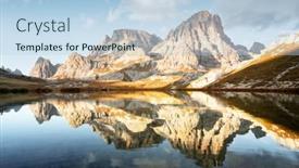  Presentation with clear water - Slide set featuring clear-water-of-alpine-lake background and a light blue colored foreground