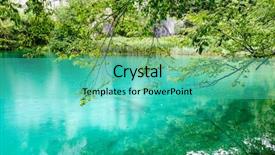  Presentation with clear water - Amazing presentation design having clear water of plitvice lake backdrop and a teal colored foreground