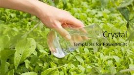  Presentation with soil fertilizer - Beautiful slide deck featuring clear water or fertilizer backdrop and a  colored foreground