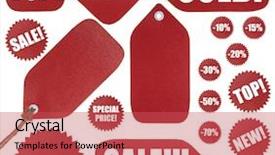  Presentation with labels - Cool new slide set with clearance sale - labels set isolated on white backdrop and a red colored foreground