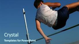  Presentation with high jump - Colorful presentation theme enhanced with clearing bar in high jump backdrop and a ocean colored foreground