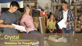  Presentation with yard sale - Presentation design featuring clearing garage for yard sale background and a coral colored foreground