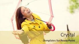  Presentation with rain fall - Amazing theme having clearing sky joyful on rainy backdrop and a yellow colored foreground