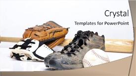  Presentation with softball - Slides featuring cleats against a glove softball background and a pink colored foreground