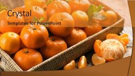  Presentation with rustic - Colorful presentation theme enhanced with clementine - full basket of fresh delicious backdrop and a gold colored foreground