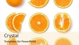 Presentation with orange slice - Presentation theme with clementine - set of orange fruit slices background and a yellow colored foreground