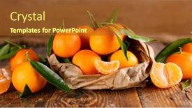  Presentation with wood - PPT layouts consisting of clementine-and-leaf-on-wood background and a tawny brown colored foreground