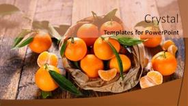  Presentation with wood - Beautiful slides featuring clementine-and-leaf-on-wood backdrop and a coral colored foreground