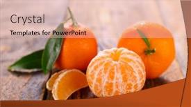  Presentation with wood - Beautiful PPT theme featuring clementine-and-leaf-on-wood backdrop and a lemonade colored foreground