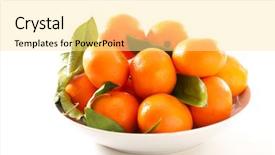  Presentation with fruit - Audience pleasing PPT layouts consisting of clementine fruit on white background backdrop and a  colored foreground
