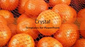  Presentation with bag - Audience pleasing PPT theme consisting of clementines in a netted bag backdrop and a  colored foreground