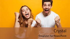  Presentation with basic - Theme featuring clenching fists like winner background and a red colored foreground