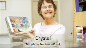  Presentation with of happy birthday candles - Colorful slides enhanced with clerk holding up a gift backdrop and a mint green colored foreground