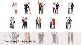  Presentation with diversity - Slide set with clerks compilation people diversity background and a lemonade colored foreground