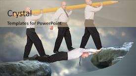  Presentation with team work and productivity - Cool new presentation theme with clerks delivering one pencil team backdrop and a soft green colored foreground