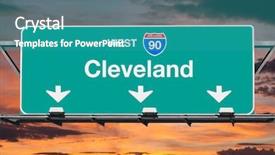  Presentation with west - Cool new slide deck with am 90 - cleveland interstate 90 west highway backdrop and a  colored foreground
