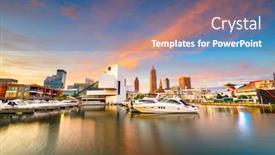  Presentation with cleveland ohio - Theme with cleveland-ohio-usa-downtown-city background and a ocean colored foreground