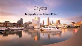  Presentation with cleveland ohio - Audience pleasing slides consisting of cleveland-ohio-usa-downtown-city backdrop and a light blue colored foreground