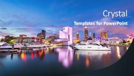  Presentation with cleveland ohio - Cool new PPT theme with cleveland-ohio-usa-downtown-city backdrop and a teal colored foreground