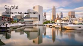  Presentation with cleveland ohio - Theme consisting of cleveland-ohio-usa-downtown-city background and a lemonade colored foreground
