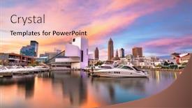  Presentation with cleveland ohio - Slide deck consisting of cleveland-ohio-usa-downtown-city background and a lemonade colored foreground