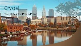  Presentation with cleveland ohio - Slides consisting of cleveland-ohio-usa-skyline background and a arctic colored foreground