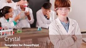  Presentation with classmates - Beautiful theme featuring clever-and-diligent-schoolboy backdrop and a tawny brown colored foreground