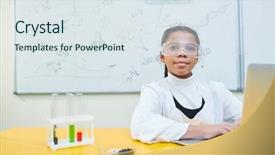  Presentation with front desk - PPT layouts having clever and diligent schoolgirl background and a sky blue colored foreground