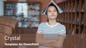  Presentation with college student money - PPT theme having clever-college-student background and a tawny brown colored foreground