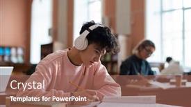  Presentation with information - PPT theme enhanced with clever-guy-in-casualwear-rewriting background and a violet colored foreground