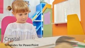  Presentation with early childhood education - Slides having clever-little-girl-with-fair background and a coral colored foreground