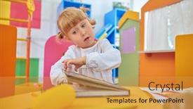  Presentation with early childhood education - PPT layouts having clever-little-girl-with-fair background and a gold colored foreground