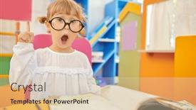  Presentation with early childhood education - Presentation theme featuring clever-little-girl-with-fair background and a lemonade colored foreground