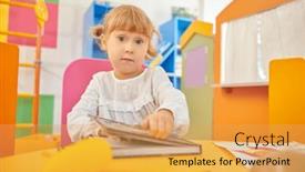  Presentation with early childhood education - Presentation design consisting of clever-little-girl-with-fair background and a yellow colored foreground
