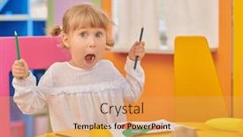  Presentation with early childhood education - Presentation theme consisting of clever-little-girl-with-fair background and a yellow colored foreground