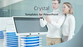  Presentation with scanning - PPT layouts having clever-young-man background and a light blue colored foreground