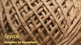  Presentation with hemp - Presentation theme with clew-of-hemp-string-isolated background and a tawny brown colored foreground