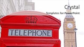  Presentation with london - PPT theme having cliche - london telephone box and big background and a  colored foreground