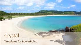  Presentation with wonderfull indonesia - PPT layouts enhanced with cliche - long tanjung aan white sand background and a cream colored foreground