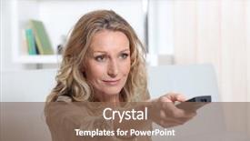  Presentation with statistical process control - PPT theme having clickers - portrait of a woman background and a violet colored foreground