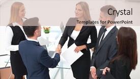  Presentation with contract - Colorful PPT theme enhanced with client after signing the contract backdrop and a soft green colored foreground