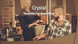  Presentation with hair care - Audience pleasing presentation design consisting of client choosing hair care product backdrop and a tawny brown colored foreground