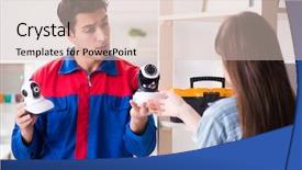  Presentation with camera - Slides enhanced with client getting securty camera installed background and a  colored foreground