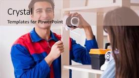  Presentation with camera - Amazing presentation theme having client getting securty camera installed backdrop and a  colored foreground